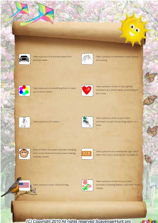 Spring Time Scavenger Hunt