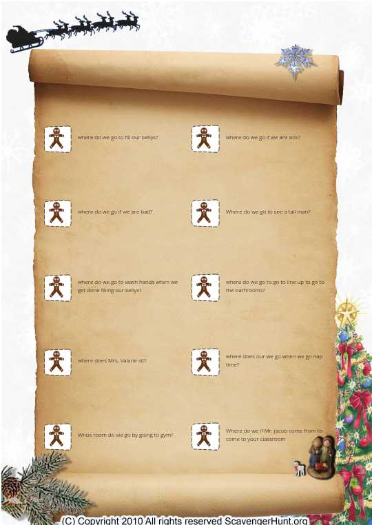 gingerbread Scavenger HUNT