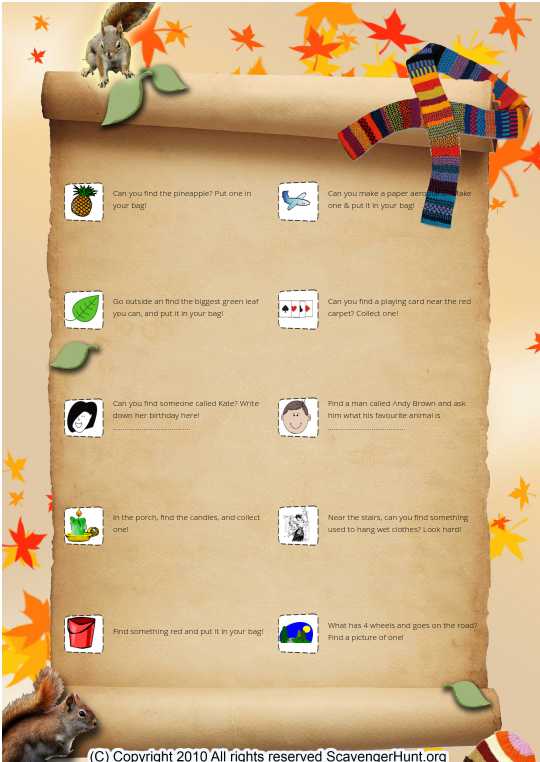 Treasure hunt clues picture