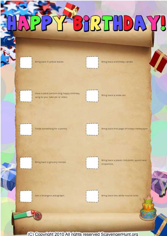 Nalatie`s 13th Birthday Scavenger Hunt