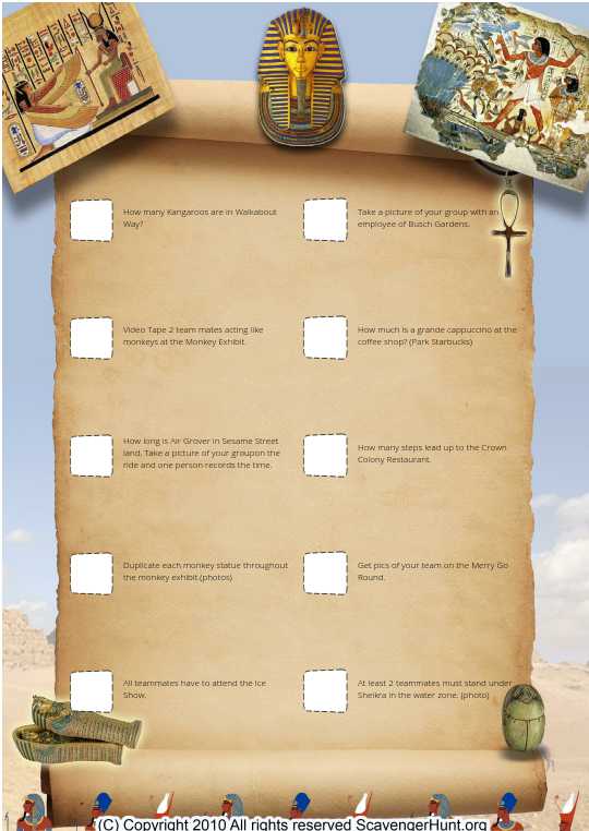 Busch Gardens Scavenger Hunt 2017