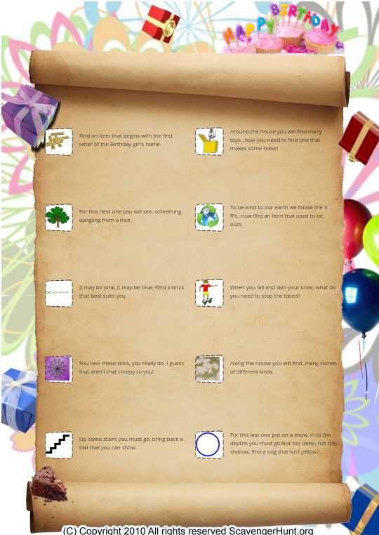 Carly`s Birthday Scavenger Hunt