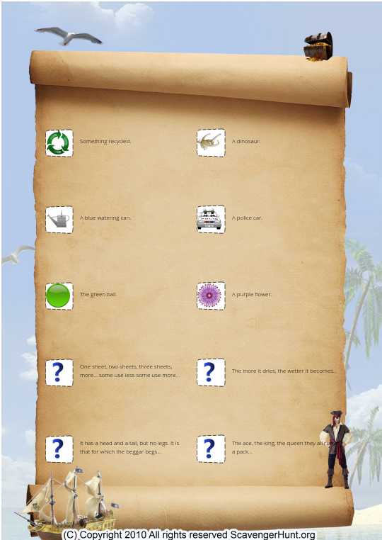 English scavenger hunt