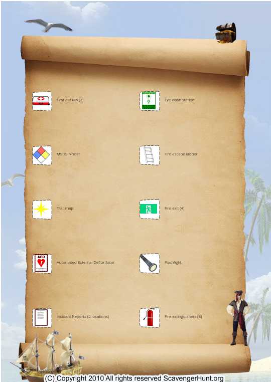 TRC Staff Health and Safety Scavenger Hunt