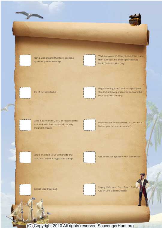 instructions for game the pirate caribbean hunt