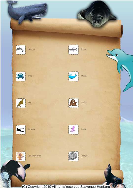 Baltimore Aquarium Scavenger Hunt